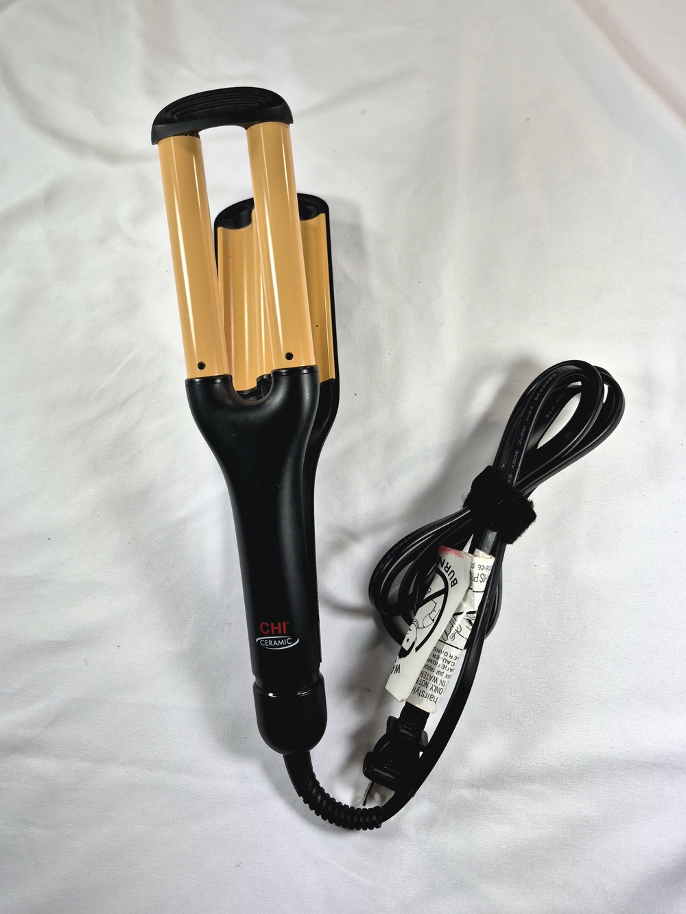 CHI Multi-Wave Ceramic Hair Waver Styler Black Gold Adjustable Barrel Beach Glam